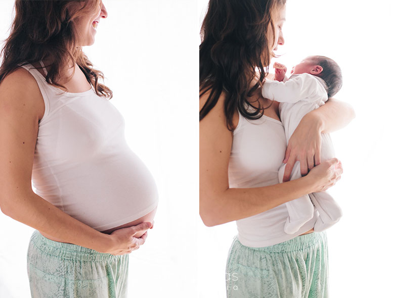 Antes e depois da gravidez